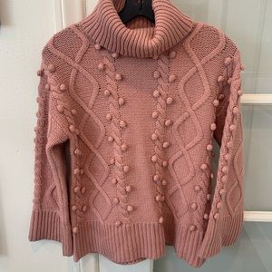 Kate spade Pom pink turtleneck sweater size xs